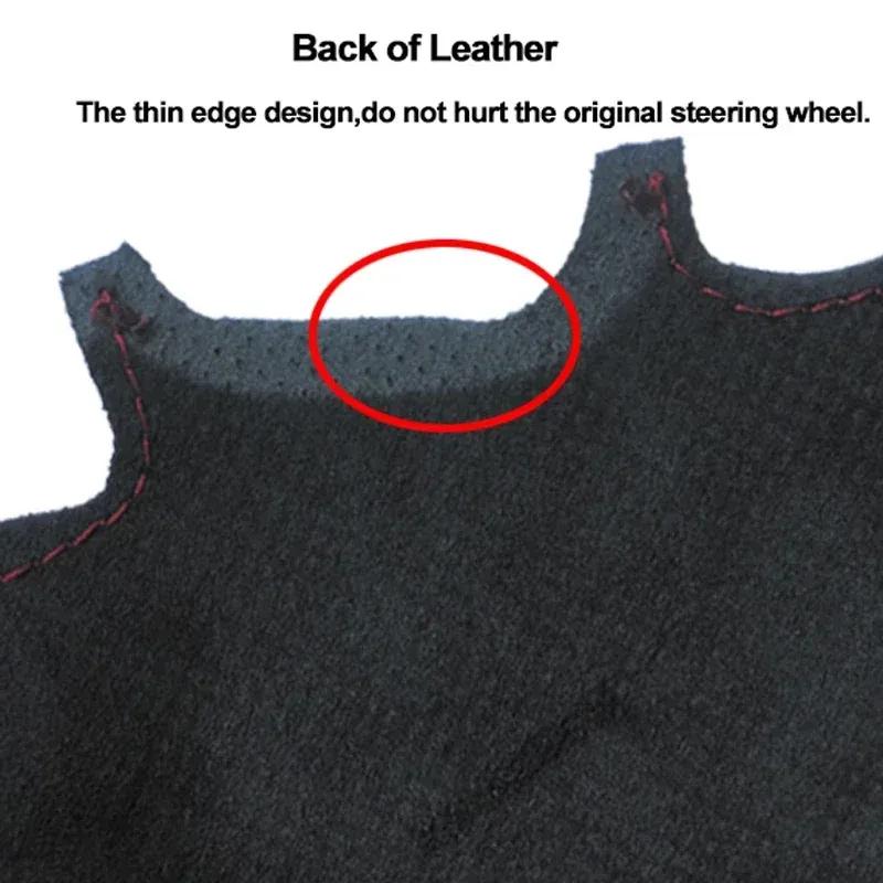 For Toyota Land Cruiser 80 Series 1994-1997 3-Spokes Microfiber Leather Hand Sewing Wear Resistant Car Steering Wheel Cover