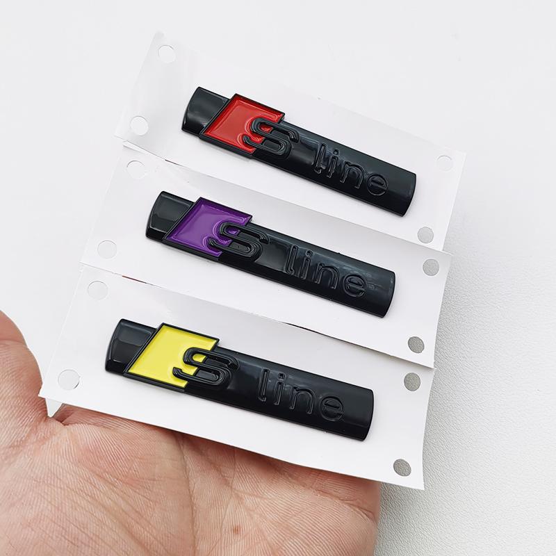 3D ABS Sline Logo S Line Emblem Car Fender Badge For Audi A1 A2 A3 A4 A5 A6 A7 Q2 Q3 Q5 Q7 Q8 S3 S4 S5 S6 S7 TT S Line Sticker