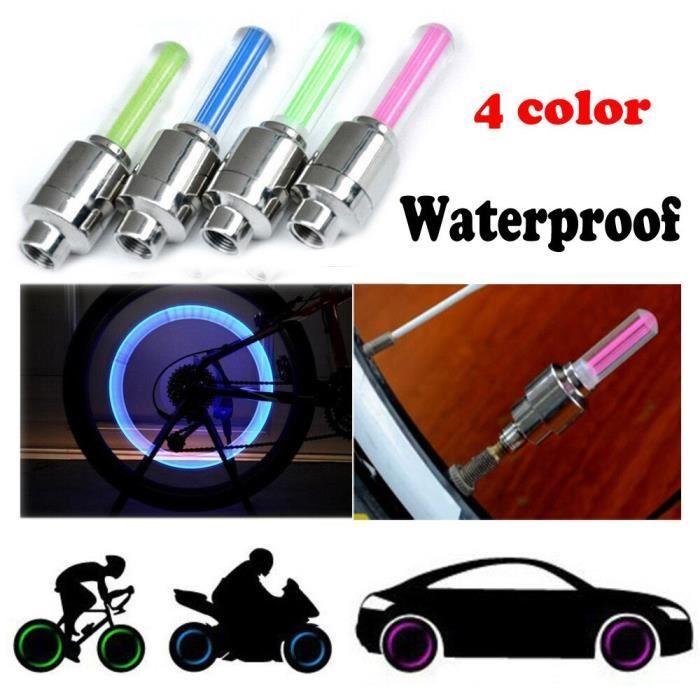 Tire Valve for Car, Bicycle, Motorcycle, LED Flash Light, Wheel Valve Cap, Good Quality Light, 2 P YELLOW -WGHY1709
