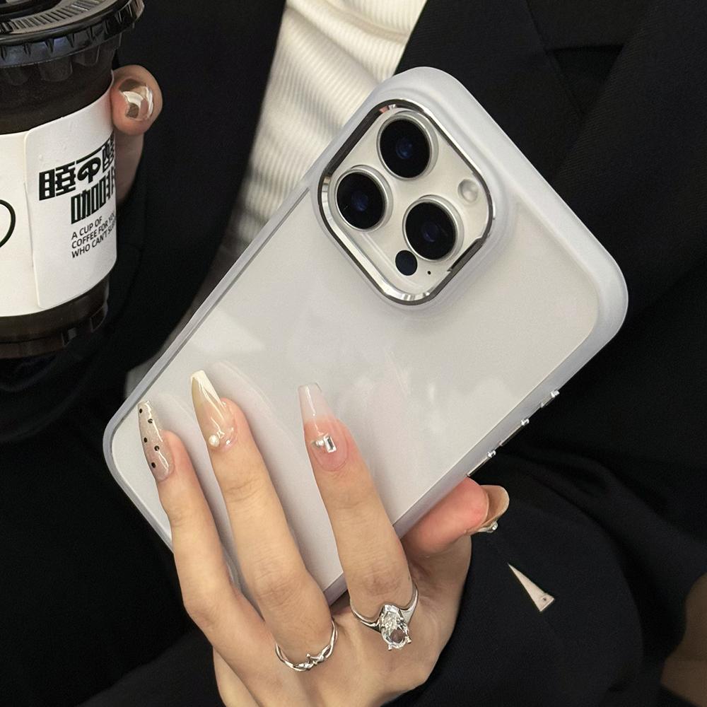 

For iPhone 16 Pro Max Case TPU+PC Shockproof Phone Back Cover with Removable Buttons White