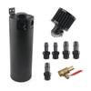 Universal Billet Aluminum Baffled 2-port New Long Oil Catch Can Tank with Breather Filter Engine Mini Oil Separator