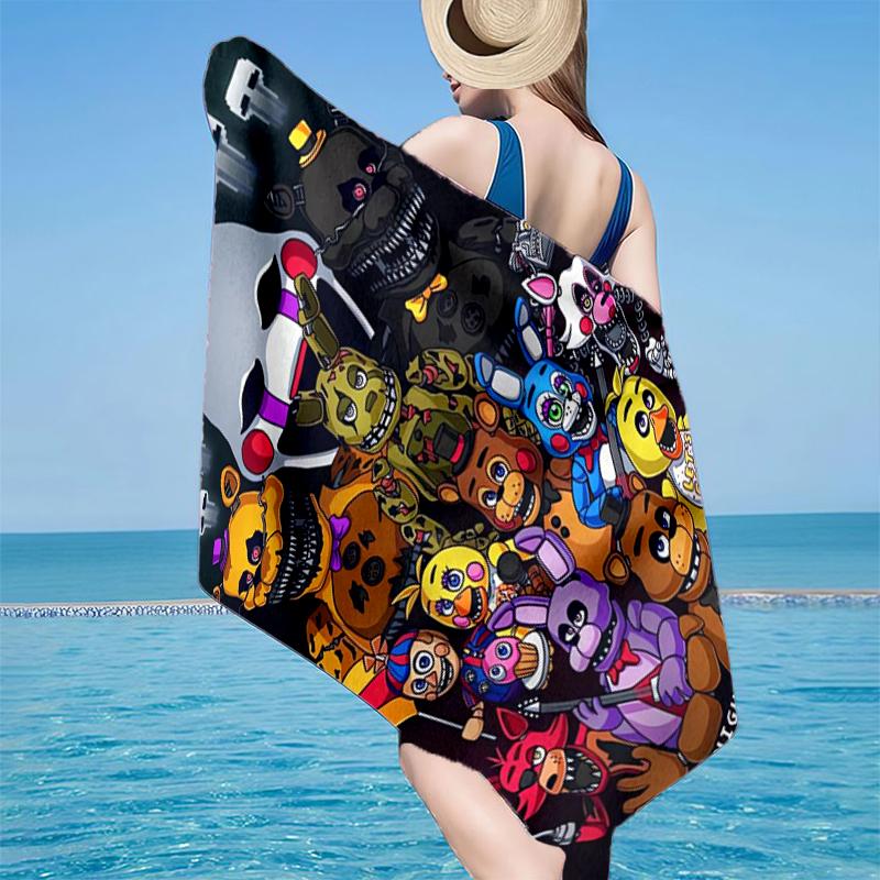 Five Nights At Bears Horror Beach Towel, Super Soft Microfiber, Gift for Her/Him, Birthday, for Pool, Beach, Travel, Home Decor Fan Gifts