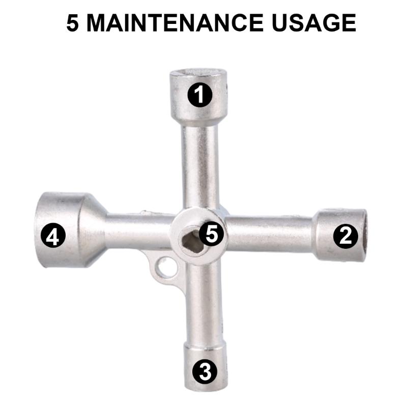 5 In 1 Utilities Key Crossing Switches Key Wrench Triangles Electrical Cupboard Elevator Cabinet Screwdriver Accessories