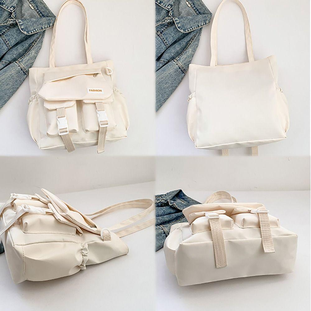 Canvas Handbag Large Capacity Totes Bag Simple Shoulder Bag  Female