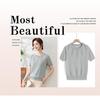 2026 Summer Ice Silk T-Shirt: Fashionable Loose Knit Short Sleeve for Middle-Aged Women