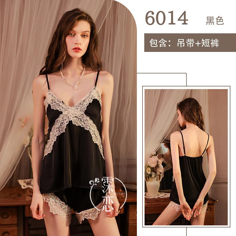 Sexy Deep V Sex Suspender with Chest Pad Women's Summer Two-piece High-end Clothing Set