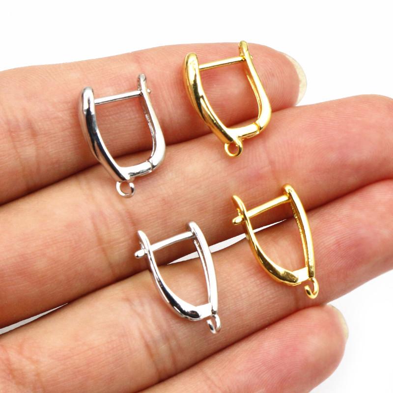 10pcs 2-Styles French Earring Hooks Lever Back Open Loop Setting for DIY Earring Clips Clasp Jewelry Making Accessories Findings