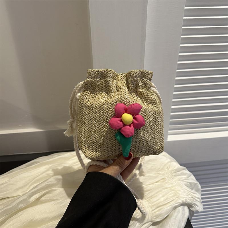 Stylish 2023 Summer Fashionable Woven Crossbody Bag For Women Chic Bucket Bag