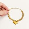 Women Bracelet, Adjustable Extended Tail Chain Bracelet, Double-Layered Cuban Bracelet with Heart Charm for Jewelry Gift