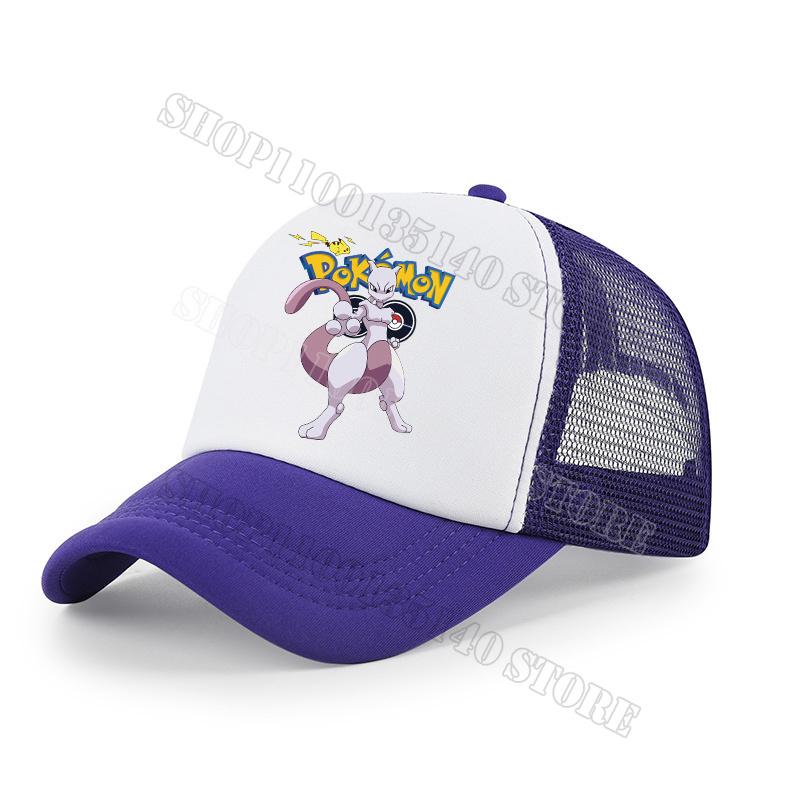 Pokemons Baseball Cap Anime Cartoon Printed Sunshade Peaked Caps Kids Adult Summer Breathable Sunhat Cute Boys Girls Mesh Hats