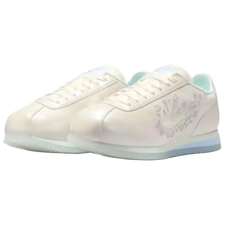 Nike Cortez Cómodos Versátiles de Caña Baja Estilo de Vida Casual Zapatillas para Mujer Blancas IU0528-114