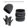 3PCS Fashion Teens Christmas Knit Hat Gloves Neck Gaiter Suits Adult Winter Outdoor Warm Hat Students Windproof Supplies