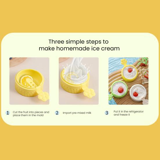 Ice Cube Mold with Lid Reusable Popsicle Molds for Ice Cream Sorbets Yogurt Desserts BPA-free Ice Cube Mold