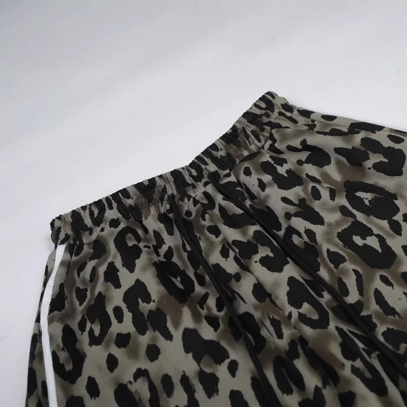 Damskie spodnie dresowe w panterkę Luźne Szerokie Nogawki Sznurek Joggersy Streetwear Taniec Jazzowy Spodnie Codzienne