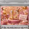 2D Shiny Number 12 Happy Birthday Backdrop Banner with Confetti & Gifts