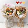 Crochet Flowers Bouquet Eternal Flower Wedding Gift for Guests Woven Sunflower Christmas Bouquet Cadeau Mariage Pour Invites