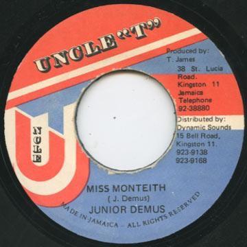 

7inch Record JUNIOR DEMUS - Miss Monteith NNOE Uncle T Jamaica Reggae, Ska & Dub Used