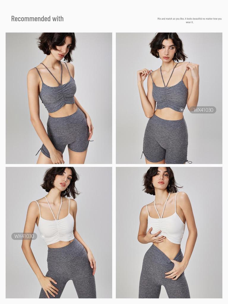 Bare-Feel High-Waisted Yoga Shorts: Butt-Lifting, Peach Drawstring, Three-Quarter Fitness Pants for Women.