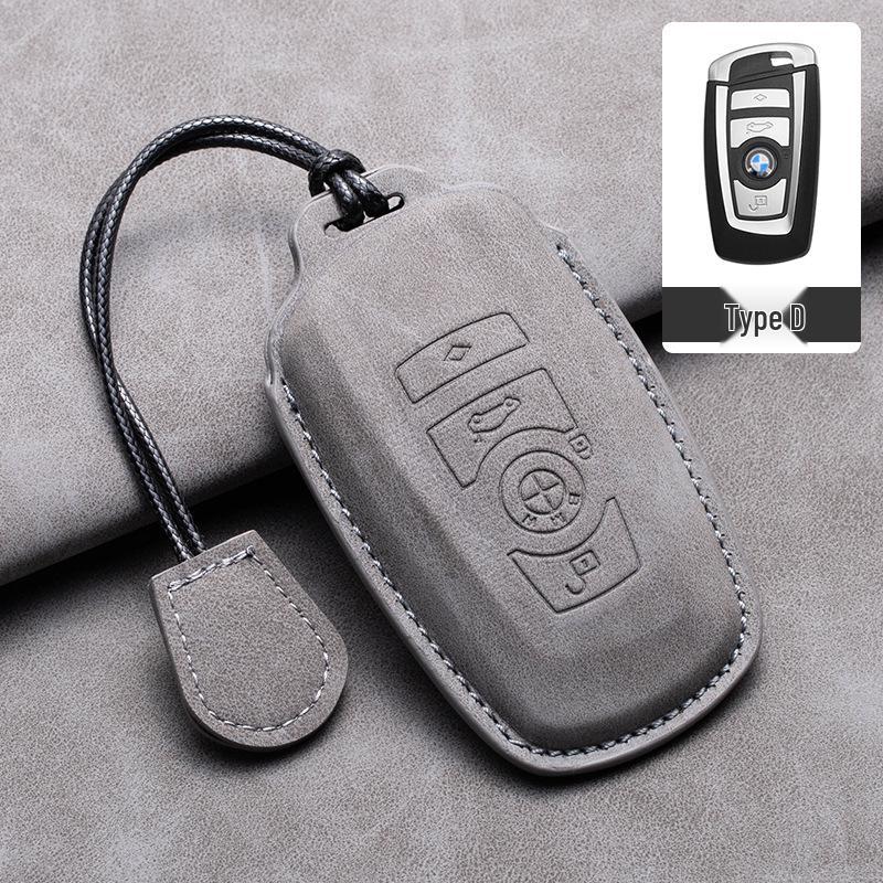 Compatible Leather Keychain Shell for BMW Series: Fits X1, X3, X5, 1 Series, 3 Series, 5 Series, 6 Series, 7 Series, NFC Card Snap