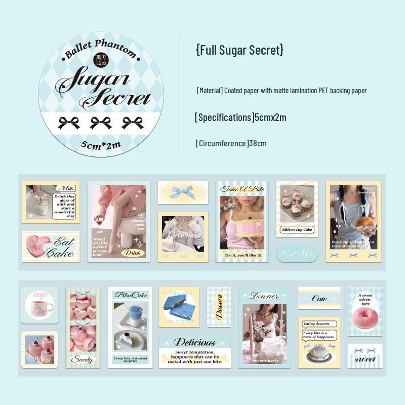 Jiyu Met Sincerity Ballet Phantom Series: Korean Style Girlish Heart Tape for Hand Account Decoration - 2nd Edition