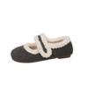Mao Mao Shoes Winter Velvet Women's Shoes Wear Cotton Shoes To Keep Warm and Versatile Flat Shoes Fashionable Flip Hair Bean Shoes Maternity Shoes