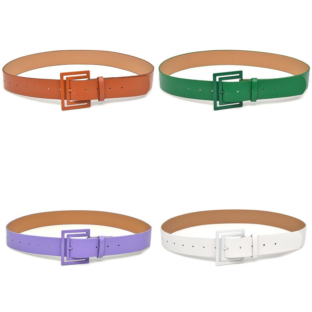 Womens Pu Leather Belt With Pin Buckle For Casual Office Wear