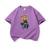 Trendy Girl Bear With Sunglasses Graphic Tee Kids 100 Cotton Crew Neck Casual T Shirt Short Sleeve Muticolor Top For Girls Boys