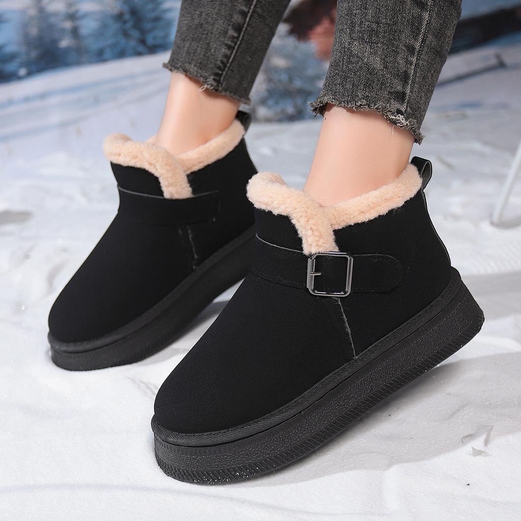 Thick-soled Snow Boots for Women In Winter 2025 Plus-size Plus-size Plush Wool Cotton Shoes for Women Are Versatile