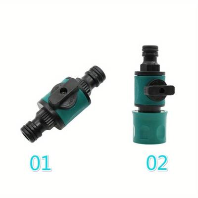 16mm Joint 1/2 Inch To 16mm Quick Connector With Valve Garden Irrigation System Fast Couplings Accessories Garden Supplies 1 Pcs