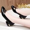 women cute light weight blue slip on square heel shoes lady classic black comfort heel shoes sapatos femininas ab618