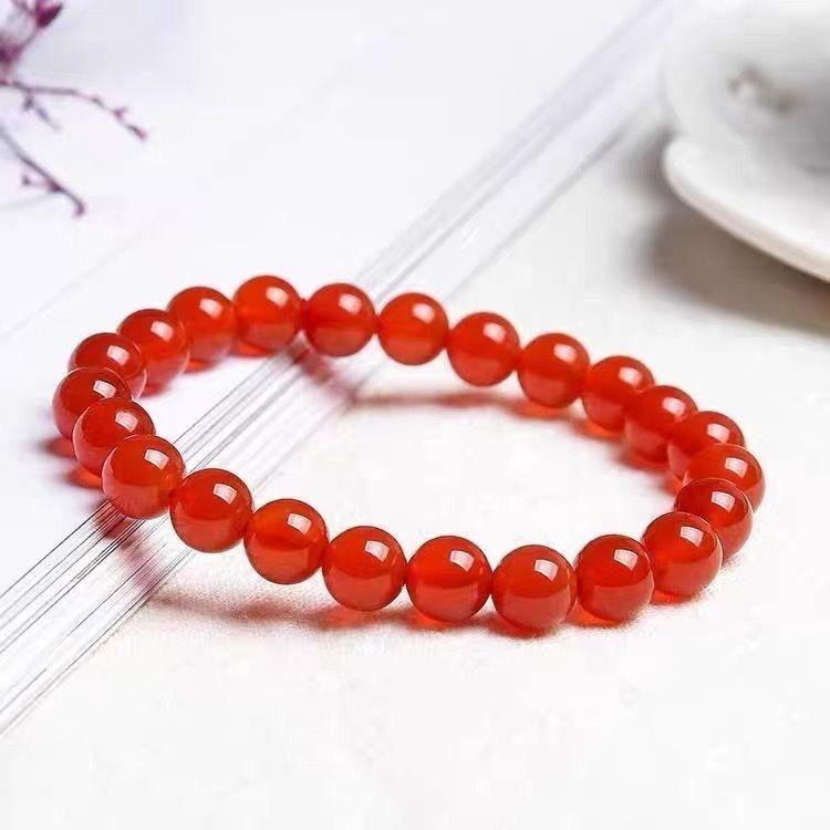 Red Agate Dragon Birth Year Bracelet for Couples, 7A Grade Chalcedony Beads, Unisex Accessory