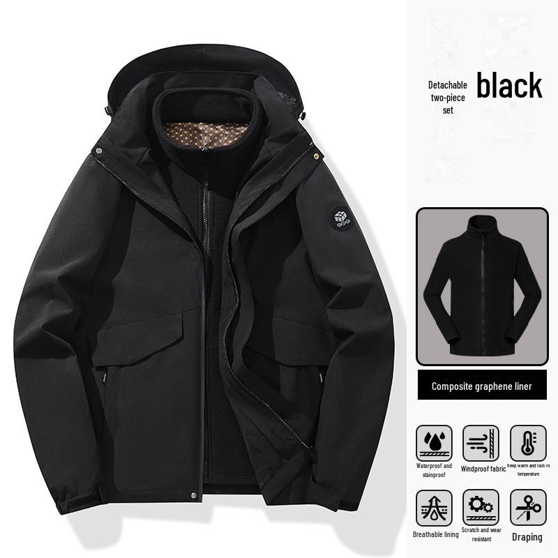 Dámská větruodolná teplá lyžařská bunda tři v jednom s fleecovou podšívkou a grafenem