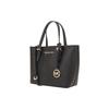 New MICHAEL KORS Jet Set Cow Leather Tote Bag Shopping Bag Handbag Shoulder Bag Small Size Women's Pure Black 35T9GTVT0L-BLACK