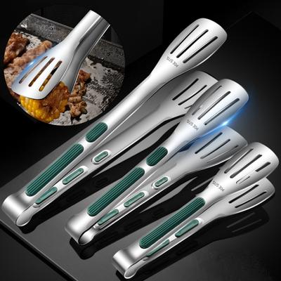 Practical Non-stick Serving Food Lightweight Stainless Steel Food Tongs for Outdoor BBQ Clip