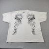 MMA Elite Shirt Herren 3XL XXXL Weiß VTG Y2K Totenkopf Punk Grafik