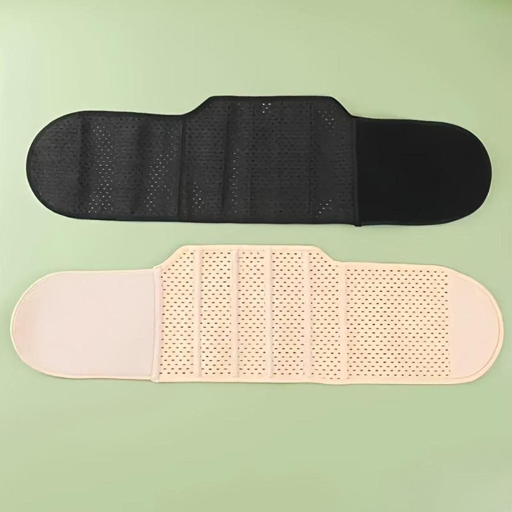 1 Adjustable Breathable Belt, Black Polyester Fiber Belly Shaping Belt, Hollow Design, Adjustable Closure, Quick Buckle Belt