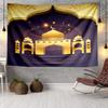 Golden Mosque Silhouette Tapestry, Unique Design Tapestry, Wall Decor for Bedroom,Livingroom, Playroom,Heartwarming Fan Holiday Gifts