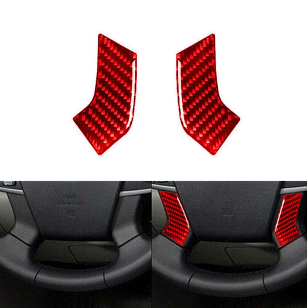 Red Carbon Fiber Steering Wheel Button Panel Trim Cover For Toyota Camry 12-14 A