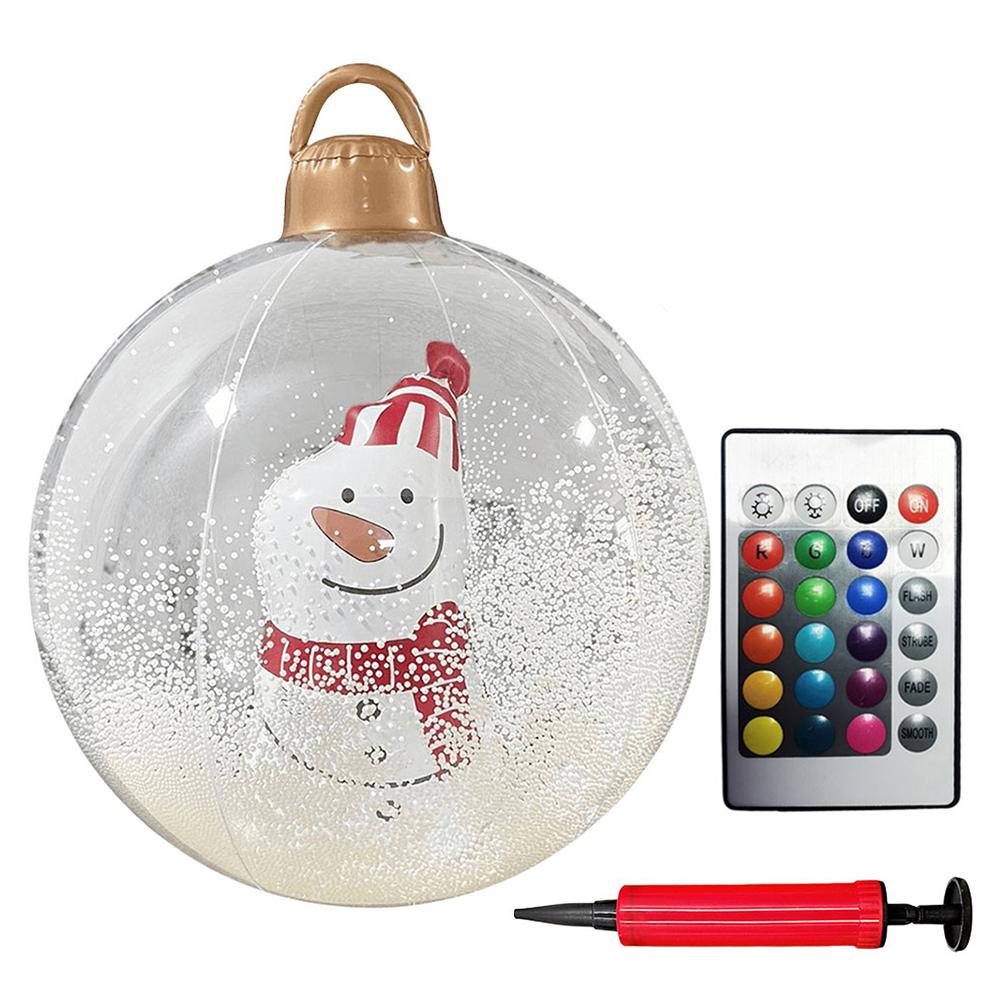 60cm PVC Inflatable Christmas Balls with LED Light Remote Large Balls Xmas Tree Decorations Giant Inflatable Christmas Balls
