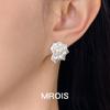 Boucles d'oreilles puces en perle de conque sablée mate et zircon - Style littéraire de niche pour femmes
