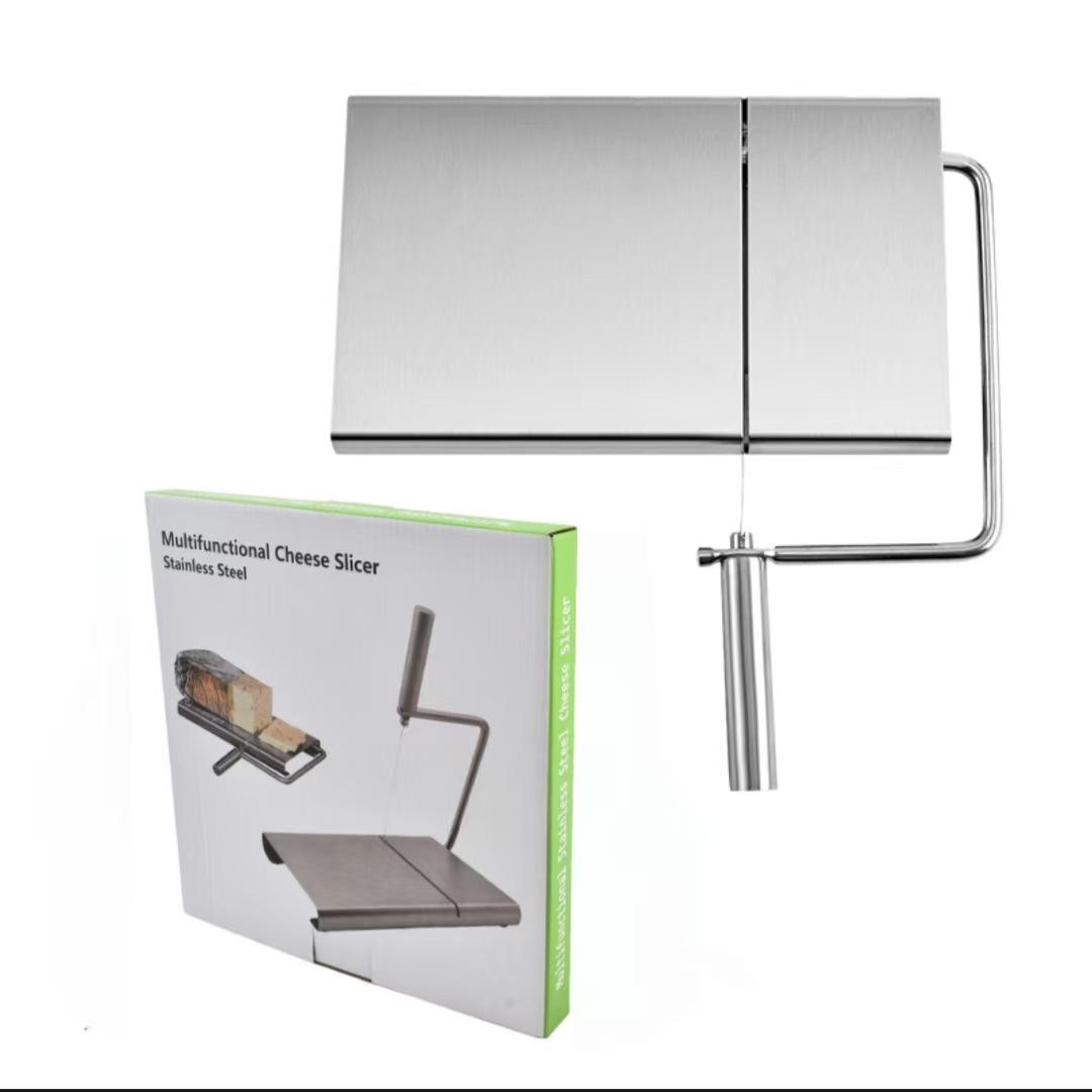 Stainless Steel Multipurpose Slicer: Cheese, Butter, Sausage, Ham, Curd Cutter with Scale.