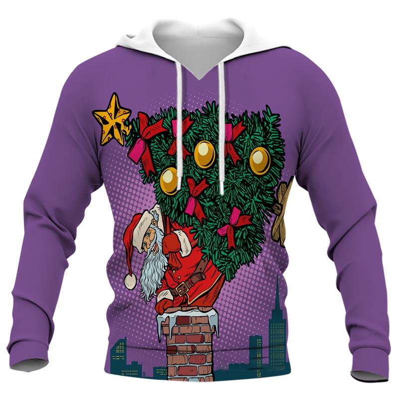 

Модные толстовки с принтом Санта-Клауса для мужчин, осенние свободные толстовки, хип-хоп тренд, уличная одежда, повседневная мужская одежда, рождественские топы 6XL