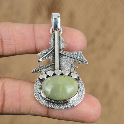 Natural Aquateen Gemstone Pendant 925 Sterling Silver Indian Jewelry For Women