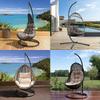 Cover for Garden And Patio Hanging Chairs, Black, with Zipper, Windproof, Dustproof, 210D Oxford ,