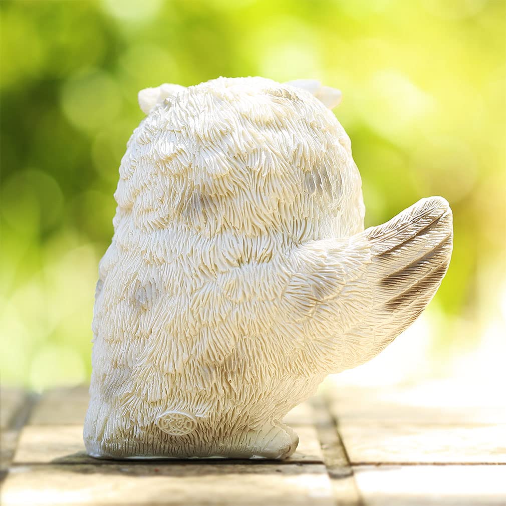 Mo03 Owl Resin Perfect Gift for Birthdays Greetings [Devalier] Figurine, Owl, (Owl Lol)