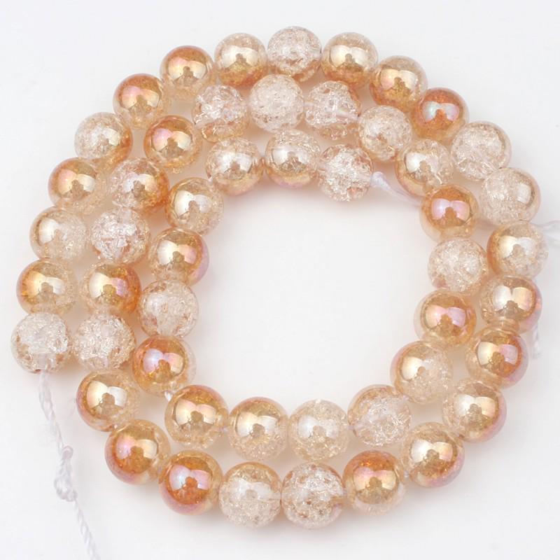 

Круглые бусины с натуральным покрытием цвета шампанского, белого снега, треснутого хрусталя и камня для изготовления ювелирных изделий 6, 8, 10, 12 мм
