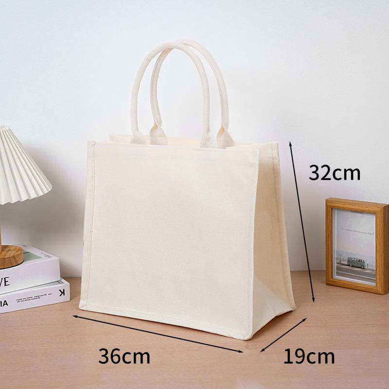 Muji Custom Logo Canvas Tote Bag - High Quality 3D Film Coated Cotton Bag