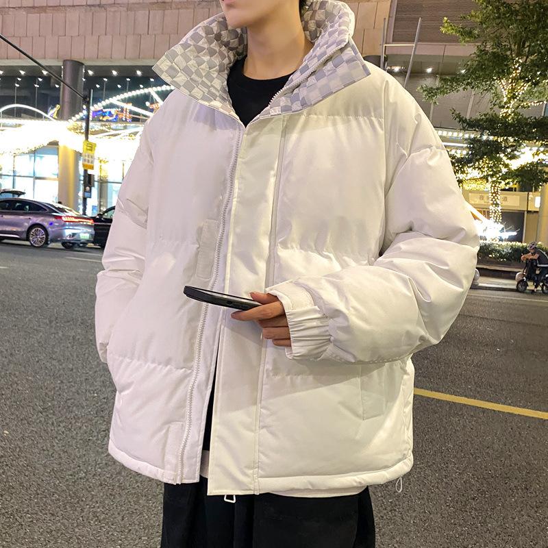 

Men s Cotton-padded Jackets for Men and Women, New Winter Style, Thickened Warm Bread Coat, Trendy Brand Couple s Cotton-padded Jacket, Stand Collar 3XL
