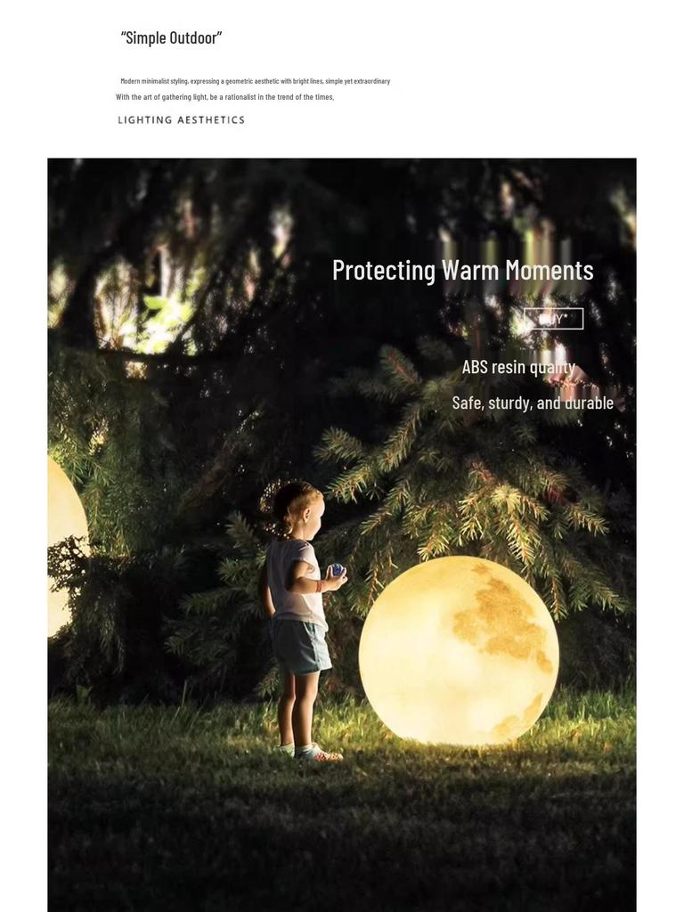 HuiXiang Dual-Powered Solar Moon Lamp for Outdoor Terrace & Garden - Waterproof Landscape & Lawn Light