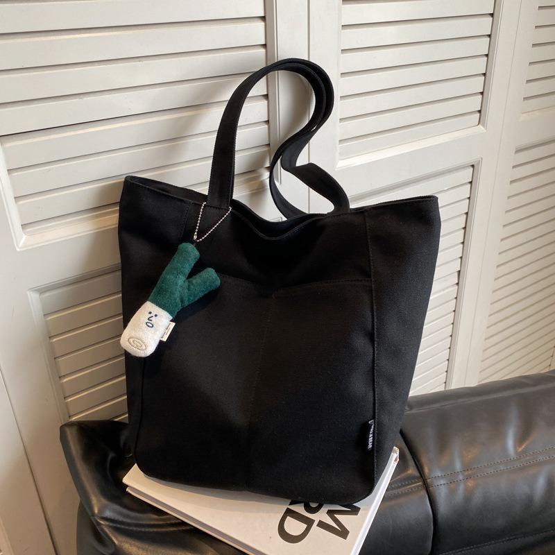 Versatile College Student Class Tote Bag Large Capacity Shoulder Tote Bag Casual Canvas Bag Women